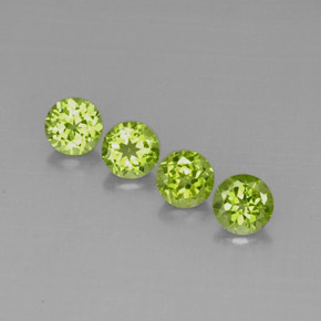캐럿 천연 생기 있는 그린 페리도트 보석, 라운드 컷, 5.94 mm, VVS-VS