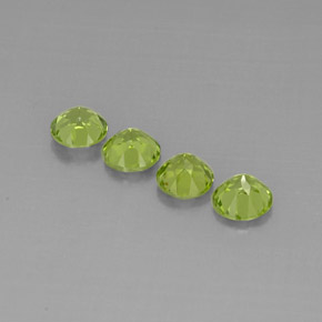 캐럿 천연 생기 있는 그린 페리도트 보석, 라운드 컷, 5.94 mm, VVS-VS