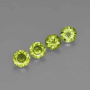 캐럿 천연 생기 있는 그린 페리도트 보석, 라운드 컷, 5.80 mm, VVS-VS