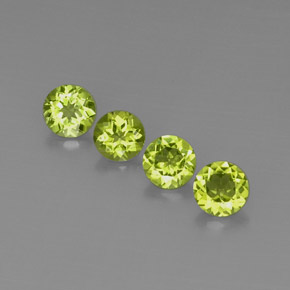 캐럿 천연 생기 있는 그린 페리도트 보석, 라운드 컷, 5.80 mm, VVS-VS