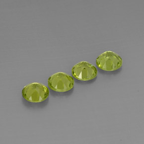 캐럿 천연 생기 있는 그린 페리도트 보석, 라운드 컷, 5.80 mm, VVS-VS