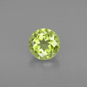 0.92캐럿 천연 생기 있는 그린 페리도트, 라운드 컷, 6.00 mm, VS