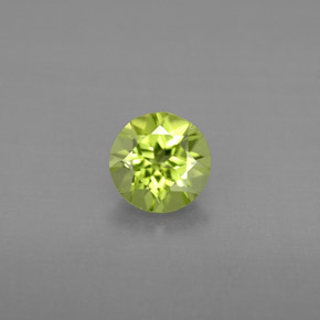 0.84캐럿 천연 생기 있는 그린 페리도트, 라운드 컷, 6.05 mm, VS