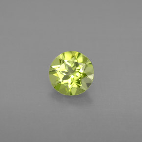 0.84캐럿 천연 생기 있는 그린 페리도트, 라운드 컷, 6.05 mm, VS