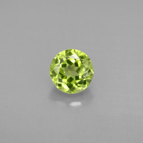 1.12캐럿 천연 생기 있는 그린 페리도트, 라운드 컷, 5.97 mm, VS
