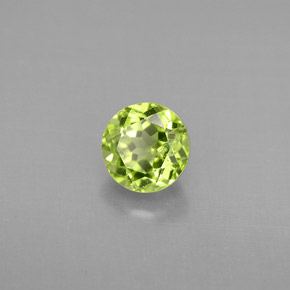 1.12캐럿 천연 생기 있는 그린 페리도트, 라운드 컷, 5.97 mm, VS