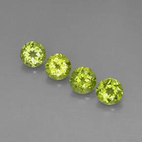 캐럿 천연 생기 있는 그린 페리도트 보석, 라운드 컷, 5.87 mm, VVS-VS