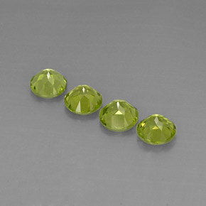 캐럿 천연 생기 있는 그린 페리도트 보석, 라운드 컷, 5.87 mm, VVS-VS