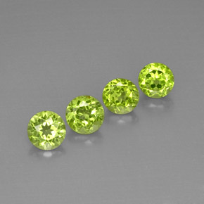 캐럿 천연 생기 있는 그린 페리도트 보석, 라운드 컷, 5.89 mm, VVS-VS