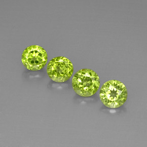 캐럿 천연 생기 있는 그린 페리도트 보석, 라운드 컷, 5.89 mm, VVS-VS