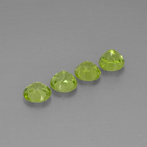 캐럿 천연 생기 있는 그린 페리도트 보석, 라운드 컷, 5.89 mm, VVS-VS