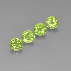 캐럿 천연 생기 있는 그린 페리도트 보석, 라운드 컷, 5.80 mm, VVS-VS