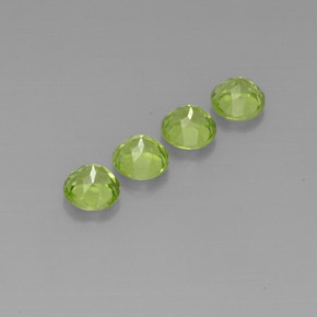 캐럿 천연 생기 있는 그린 페리도트 보석, 라운드 컷, 5.80 mm, VVS-VS