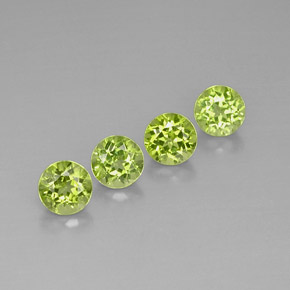 캐럿 천연 생기 있는 그린 페리도트 보석, 라운드 컷, 5.90 mm, VVS-VS