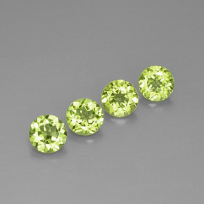 캐럿 천연 생기 있는 그린 페리도트 보석, 라운드 컷, 5.91 mm, VVS-VS