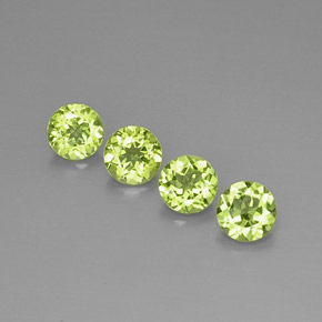 캐럿 천연 생기 있는 그린 페리도트 보석, 라운드 컷, 5.91 mm, VVS-VS