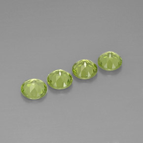 캐럿 천연 생기 있는 그린 페리도트 보석, 라운드 컷, 5.91 mm, VVS-VS