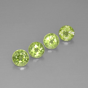 캐럿 천연 생기 있는 그린 페리도트 보석, 라운드 컷, 5.90 mm, VVS-VS