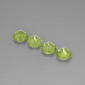 캐럿 천연 생기 있는 그린 페리도트 보석, 라운드 컷, 5.90 mm, VVS-VS