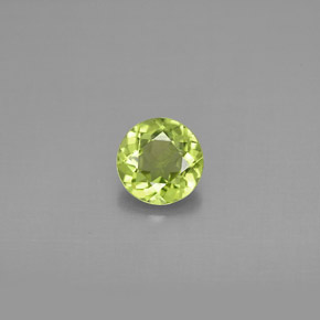 0.85캐럿 천연 생기 있는 그린 페리도트, 라운드 컷, 6.01 mm, VS