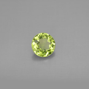 0.85캐럿 천연 생기 있는 그린 페리도트, 라운드 컷, 6.01 mm, VS