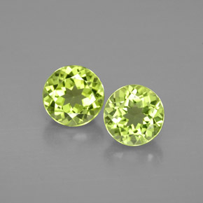 캐럿 천연 생기 있는 그린 페리도트 보석, 라운드 컷, 5.62 mm, VVS-VS