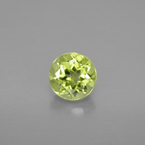 0.98캐럿 천연 생기 있는 그린 페리도트, 라운드 컷, 5.96 mm, VS