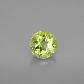 0.98캐럿 천연 생기 있는 그린 페리도트, 라운드 컷, 5.96 mm, VS