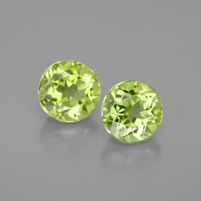 캐럿 천연 생기 있는 그린 페리도트 보석, 라운드 컷, 5.75 mm, VVS-VS