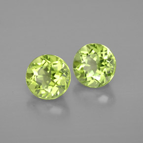 캐럿 천연 생기 있는 그린 페리도트 보석, 라운드 컷, 5.75 mm, VVS-VS