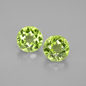 캐럿 천연 생기 있는 그린 페리도트 보석, 라운드 컷, 5.61 mm, VVS-VS