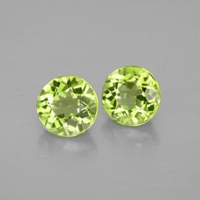 캐럿 천연 생기 있는 그린 페리도트 보석, 라운드 컷, 5.61 mm, VVS-VS