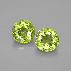 캐럿 천연 생기 있는 그린 페리도트 보석, 라운드 컷, 5.73 mm, VVS-VS
