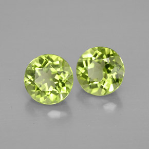 캐럿 천연 생기 있는 그린 페리도트 보석, 라운드 컷, 5.61 mm, VVS-VS