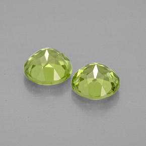 캐럿 천연 생기 있는 그린 페리도트 보석, 라운드 컷, 5.61 mm, VVS-VS