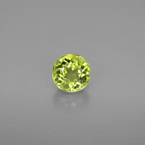 0.84캐럿 천연 생기 있는 그린 페리도트, 라운드 컷, 5.60 mm, VS
