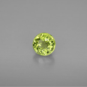 0.84캐럿 천연 생기 있는 그린 페리도트, 라운드 컷, 5.60 mm, VS