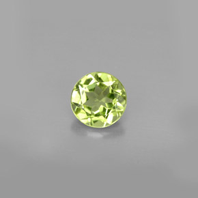 0.82캐럿 천연 생기 있는 그린 페리도트, 라운드 컷, 5.94 mm, VS