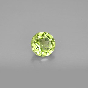 0.82캐럿 천연 생기 있는 그린 페리도트, 라운드 컷, 5.94 mm, VS
