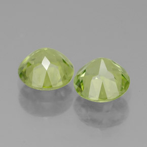 캐럿 천연 생기 있는 그린 페리도트 보석, 라운드 컷, 5.81 mm, VVS-VS