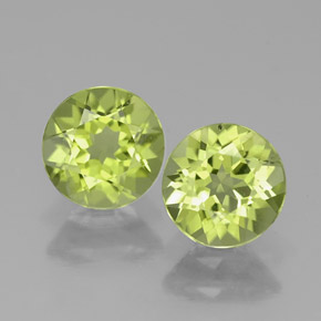 캐럿 천연 생기 있는 그린 페리도트 보석, 라운드 컷, 5.75 mm, VVS-VS