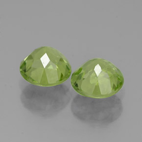 캐럿 천연 생기 있는 그린 페리도트 보석, 라운드 컷, 5.54 mm, VVS