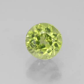 0.82캐럿 천연 생기 있는 그린 페리도트, 라운드 컷, 5.43 mm, VS