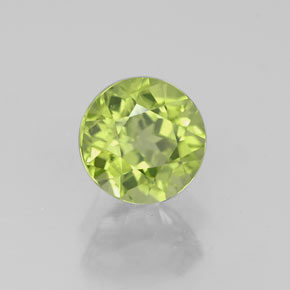 0.82캐럿 천연 생기 있는 그린 페리도트, 라운드 컷, 5.43 mm, VS