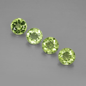 캐럿 천연 생기 있는 그린 페리도트 보석, 라운드 컷, 5.89 mm, VVS-VS