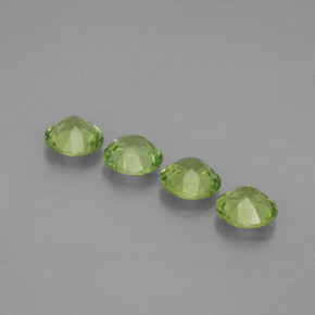 캐럿 천연 생기 있는 그린 페리도트 보석, 라운드 컷, 5.89 mm, VVS-VS