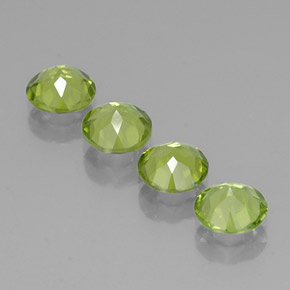 캐럿 천연 생기 있는 그린 페리도트 보석, 라운드 컷, 6.03 mm, VVS-VS