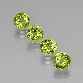 캐럿 천연 생기 있는 그린 페리도트 보석, 라운드 컷, 5.79 mm, VVS-VS