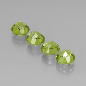 캐럿 천연 생기 있는 그린 페리도트 보석, 라운드 컷, 5.79 mm, VVS-VS