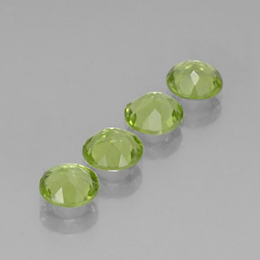 캐럿 천연 생기 있는 그린 페리도트 보석, 라운드 컷, 5.97 mm, VVS-VS